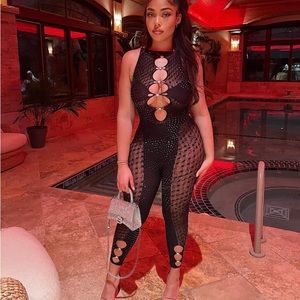 Poster girl rhinestone sparkle Janice jumpsuit